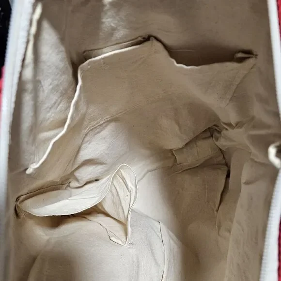 Quilted Patchwork Of Boy Duck Playing Baseball On A Corduroy Bag With‎ Handles - Picture 4 of 4